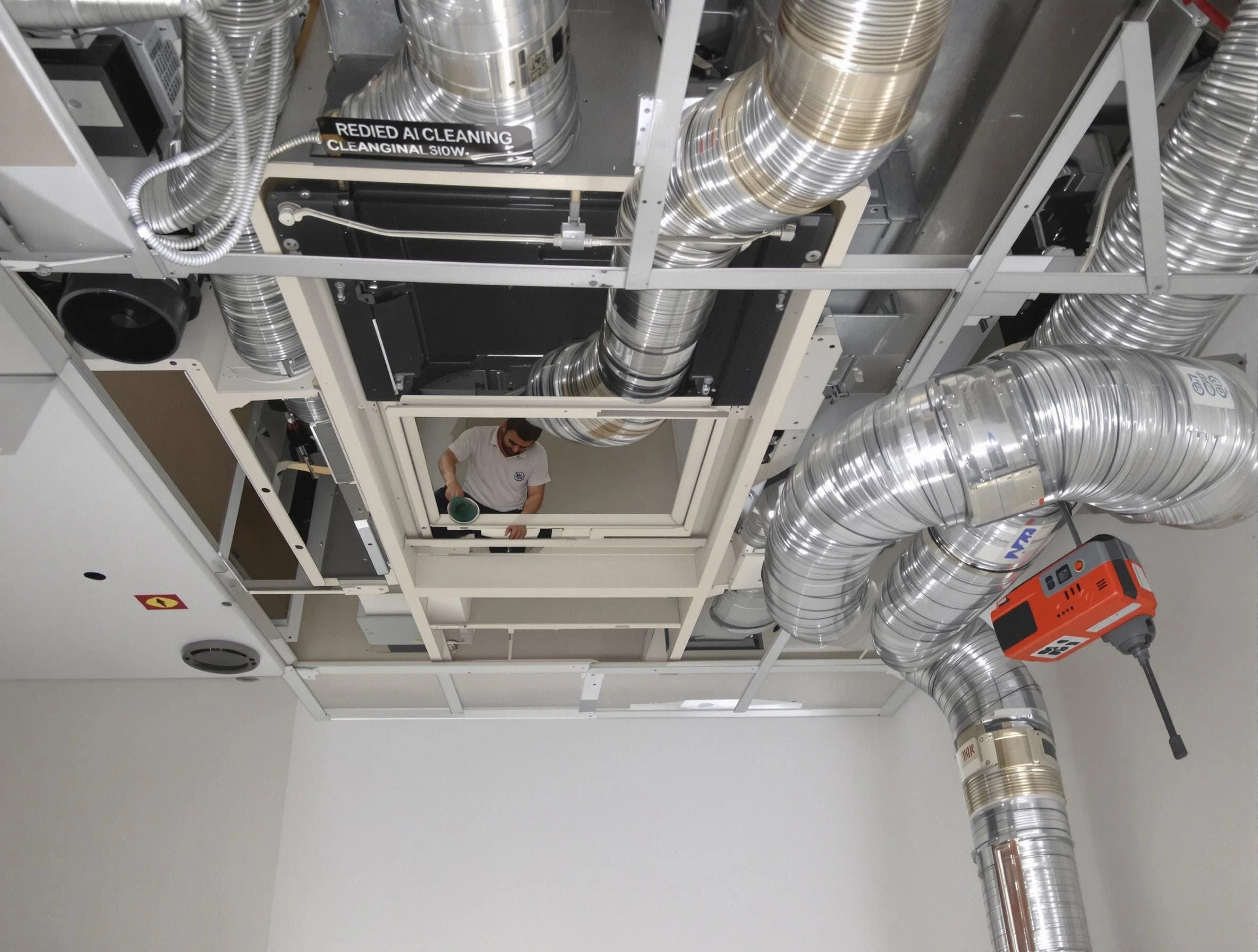 Cecil Air Duct Cleaning technician performing detailed central duct system cleaning in Cecil