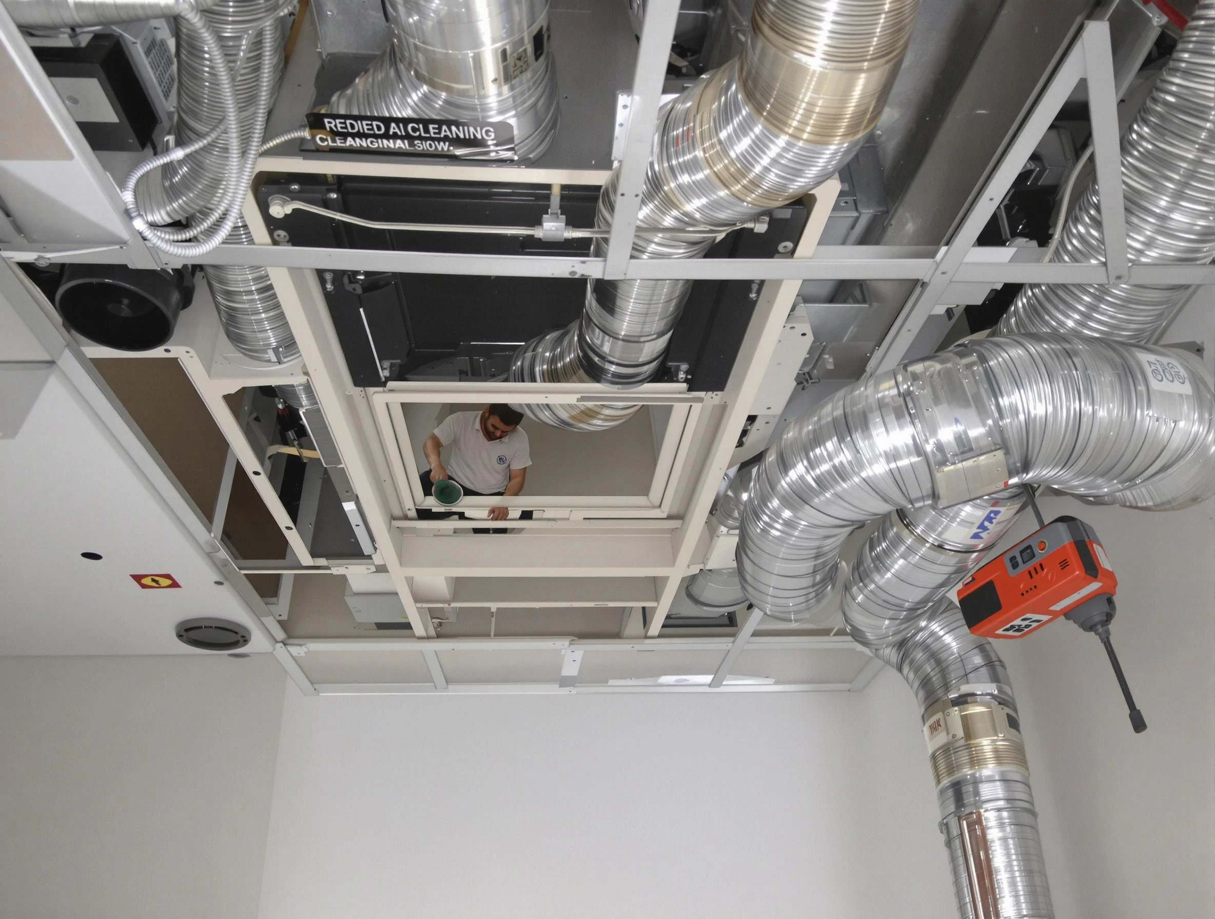 Cecil Air Duct Cleaning technician performing detailed central duct system cleaning in Cecil